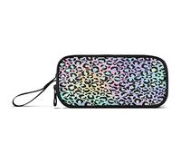 Rainbow Leopard Big Capacity Pencil Case for Girls Boys pastel leopard spots Pouch Bag Pen Boxes with Zipper Supplies for Students School Office Large Storage