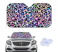 Rainbow Leopard Car Windscreen Cover Sunshades, Car Accessories Frost Guard Windscreen New Driver Gifts Winter Screen Protector For Cars Suvs Vans 140× 70 cm
