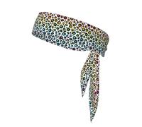 Rainbow Leopard, Head Tie, Sports Headband Tie Back, Multi Sweatband for Men Women