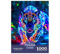 Rainbow Leopard Jigsaw Puzzle Adults Family Game 1000 Pieces Stress Relief Entertainment Durable Material 38x26cm/1000pcs