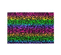 Rainbow Leopard Print, 1000 Pieces Jigsaw Puzzles, Wooden Jigsaw Family Game Wall Decor for Adults Teens