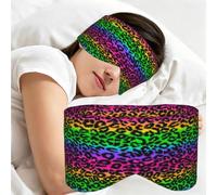 Rainbow Leopard Print, Sleep Mask for Home Travel, Full Eye Covers Light Blocking Eye Mask Sleep Eye and Ear Muffs