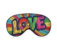 Rainbow LGBT Gay Love Sleep Eye Mask Light Blocking Eye Cover Blindfold with Adjustable Strap for Women and Men
