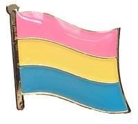 Rainbow LGBT Pansexual Pride Wavy Flag Pin Badge
