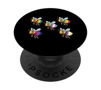 Rainbow LGBTQ Bees Pride Flags Queer Identity PopSockets Adhesive PopGrip