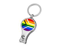 Rainbow LGBTQ Flag South African Portable Metal Nail Clipper with Keychain Sharp Fingernail Clippers for Men Women