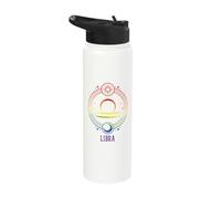 Rainbow Libra Zodiac LGBT September October Birthday Stars Stainless Steel Insulated Water Bottle