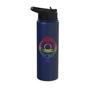 Rainbow Libra Zodiac LGBT September October Birthday Stars Stainless Steel Insulated Water Bottle