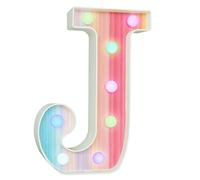 Rainbow Light Up Letters, Colorful LED Letter Lights 16 Color Changing Alphabet Sign Gifts for Girls Women Party Birthday Decorations Remote Night Light Christmas Valentine Wall Table Decor - J