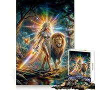 Rainbow Light Warrior 1000 Piece Jigsaw Puzzles for Adults Teenagers Solid Logic Toy Quiet Fun Precision Cut Santa Wish Pick (38x52cm)