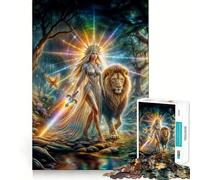 Rainbow Light Warrior Jigsaw Puzzle for Adults 1000 Pieces Mind Puzzle Calm Pastime Image Assembly Lovely Present (50x75cm)