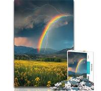 Rainbow Lightning 1000 Piece Jigsaw Puzzles for Adults,Stress Reliever Difficult Challenge Deal As Gifts for The Whole Family (38x26cm)