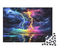 Rainbow Lightning 1000 Piece Nature Puzzle for Adults Paper Material Educational Thunderstorm Jigsaw Wall Art 70x50cm/1000pcs