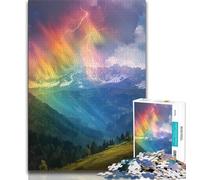 Rainbow Lightning Jigsaws Puzzles 1000 Pieces for Adults Gifts,Staycation Kill Time Every Piece Is Unique - Challenging Family Fun Game (50x75cm)