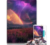 Rainbow Lightning Puzzles for Adults Teens 1000 Pieces,Stress Reliever Staycation Kill Time with Matching Poster And Trivia Sheet (50x75cm)