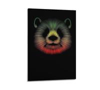 Rainbow Line Art Panda Head Wall Art, Bold Animal Decor Canvas Print for Living Room And Girls Bedroom Artistic Wall Mural Modern Hanging Decor Poster08x12inch(20x30cm)