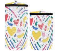 Rainbow Line Heart Shoe Washing Machine Bag Sneaker Washing Bag Pack of 2 Mesh Shoe Bag Bag To Wash Shoes, rainbow line heart, One Size