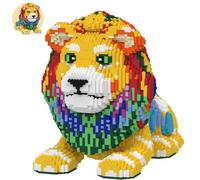 Rainbow Lion Micro Building Blocks Set, 3D Animal Model Construction Kit with 18888 Mini Bricks, Collectible Home Decor Gift