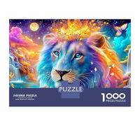 Rainbow Lion with A Fiery Crown 1000Pc Jigsaw Puzzle The Lion Premium Quality, Great for Adults & Kids 70x50cm/1000pcs