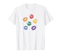 Rainbow Lips Discreet Pride LGBTQ Kiss Print Gay Queer T-Shirt