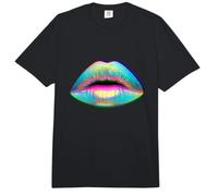 Rainbow Lips Glossy Pop Art Colorful Style Comfort Colors Adult Heavyweight T-Shirt
