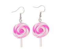 Rainbow Lollipop Earrings Handmade Polymer Clay Delicate Colorful Candy Simulated Swirl Sweet Sugar Ice Cream Snacks Funny Dangle Drop Earrings for Women Christmas Birthday Party Jewelry Gifts, M