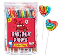 Rainbow Lollipops for Kids, Pack of 24 [0.6 oz/17 g] by 4YoreElves | Heart Lollipops | Suckers & Lollipops Bulk Candy Individually Wrapped | Rainbow Candy | Party Favors
