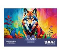 Rainbow Lone Wolf Jigsaw Puzzles for Adults Animal Puzzles 1000 Pieces Impossible Puzzle Home Decoration Gifts 70x50cm/1000pcs