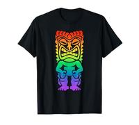 Rainbow Lono Hawaiian Tiki God Polynesian Tribal Hawaii T-Shirt