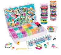 Rainbow Loom Mega Combo Loom Band Kit | Rubber Band Bracelet Kit with Clips, Gift Bags, and Elastic Bands Childrens Jewellery Making Kits Make Great Gifts for Kids Age 7+