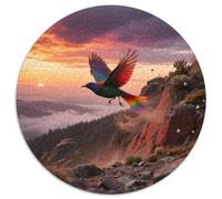 Rainbow Lorikeet 1000 Piece Circular Puzzle Easy Yet Fun For Elderly Visual Attention Slow Paced Hobby Bird Retirement Gift Living Space Accent 1000pcs (67.5x67.5cm)