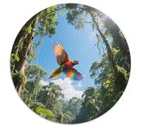 Rainbow Lorikeet 1000 Piece Round Jigsaw Puzzle Intermediate Difficulty Fun for Couples Visual Detail Mind-Stimulating Bird Perfect for Date Nights Framed Decor 1000pcs (67.5x67.5cm)