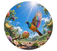 Rainbow Lorikeet 1000 Piece Round Puzzle Advanced Level Teens And Adults Brain Workout Visual Learning Skill Training Bird Ideal for Educational Spaces 1000pcs (67.5x67.5cm)