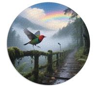 Rainbow Lorikeet 1000 Piece Round Puzzle Challenging Task Adults And Teens Brain Boosting Bird Decorative Puzzle Art Living Room Highlight 1000pcs (67.5x67.5cm)