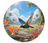 Rainbow Lorikeet 1000 Piece Round Puzzle Relaxed Pace Grandparents And Kids Gentle Brain Exercise Bird Lovely Present Family Fun 1000pcs (67.5x67.5cm)