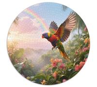 Rainbow Lorikeet 1000 Piece Round Puzzle Slow-Paced Difficulty Seniors Memory Game Bird Calm Environment Usage Decorative Wall 1000pcs (67.5x67.5cm)