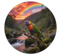 Rainbow Lorikeet 1000 Piece Round Puzzle Slow-Paced Difficulty Seniors Memory Game Bird Calm Environment Usage Decorative Wall 1000pcs (67.5x67.5cm)