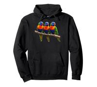 Rainbow Lorikeet Branch Parrots Bird Art Australian Design Pullover Hoodie