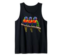 Rainbow Lorikeet Branch Parrots Bird Art Australian Design Tank Top