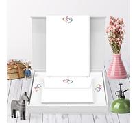 Rainbow Love Hearts Me Loovely Letter Writing Paper and Envelopes A5 Size Papers Gift Set with Hearts Design Stationery Supplies | Christmas Gifts(20 Letters & 20 Envelopes in Custom Gift Box)