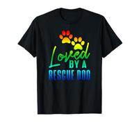 Rainbow Loved By A Rescue Dog Pet Adoption T-Shirt
