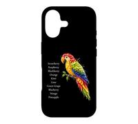 Rainbow Macaw Fruit Parrot Art Colorful Tropical Bird Design Case for iPhone 17