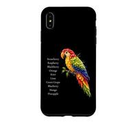 Rainbow Macaw Fruit Parrot Art Colorful Tropical Bird Design Case for iPhone XS Max