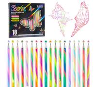 Rainbow Magic Gel Pens with Cap, 1.2mm Tip 3-Color Gradient Multicolor Pens One Stroke Rainbow Ink Pen for Journaling Drawing Doodling Scrapbooking Hand Lettering Art Stationery Gift for Kids Adults