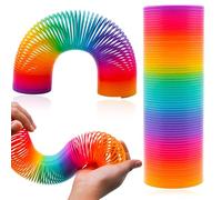Rainbow Magic Spring Toy 15cm Large Slinky Coil Sensory Fidget Toy Stretchy Walking Spring for Kids Adults Stress Relief Party Bag Fillers Birthday Gifts Classroom Toy