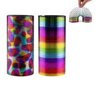 Rainbow Magic Spring, Vintage Style Multicolour Giant Slinky Spring, Expandable Stretching Bouncing Fidget Toy, Metal Slinky Toy for Party Bag Fillers Birthday Gifts Classroom Toy