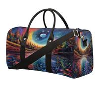 Rainbow Magic Starry Sky Foldable Travel Duffle Bag Waterproof Sports Gym Bag with Shoulder Straps