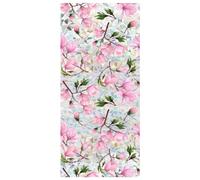 Rainbow Magnolia Flower Window Privacy Film Sun Blocking 3D Decorative PVC Stained Glass Window Decals Non-Adhesive Static Cling Sticker for Home Office, 43 x 100 cm