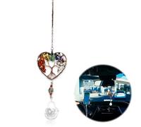 Rainbow Maker Colorful Heart Shaped Life Tree, Tree of Life Car Hanging Accessories,Indoor Outdoor Decor Hanging Pendant Car Garden Home Decoration