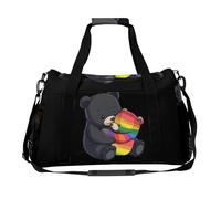 Rainbow Mama Bear Hug Love Travel Duffle Bag Print Luggage Overnight Weekend Bags Shoulder Handbag for Women Men